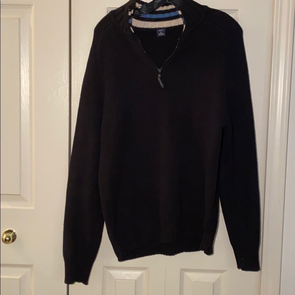 Gap Men’s 3/4 zip up black sweater - Picture 1 of 5
